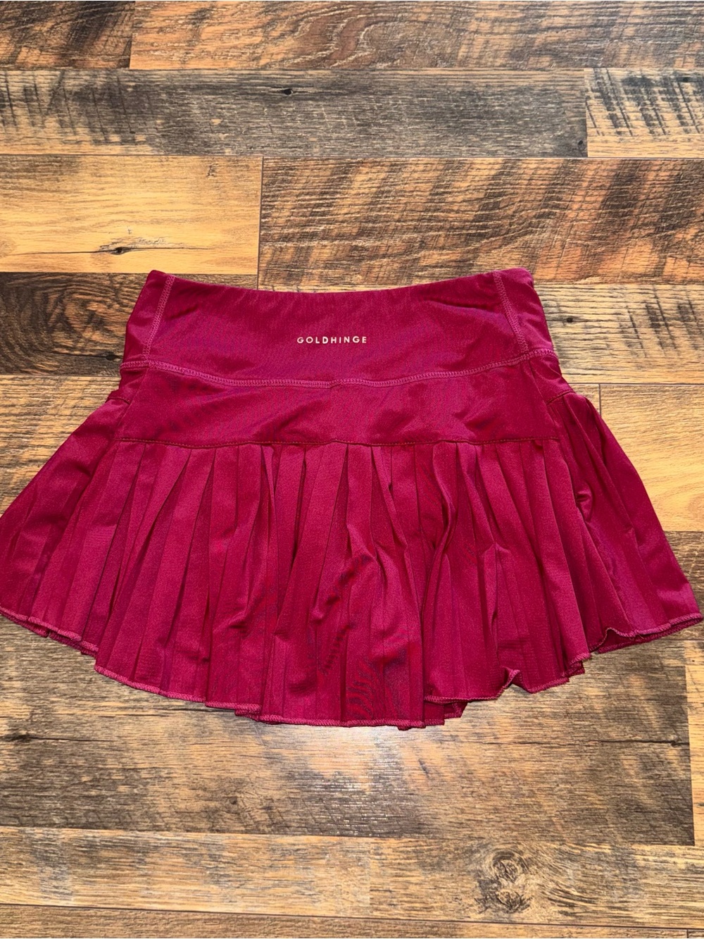Pleated Athletic Skort in Burgundy - Women's Tennis/Active Skort - Picture 2 of 3